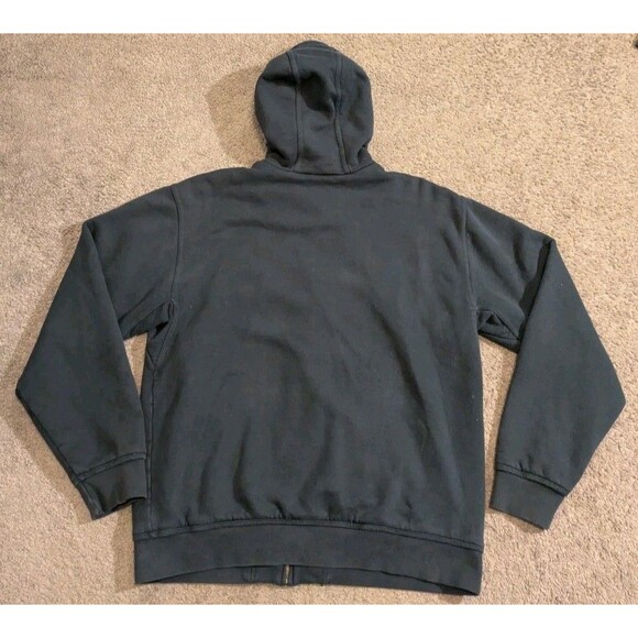 L.L. Bean Katahdin Iron Works Sherpa Lined Navy Blue Hoodie Sweatshirt Men's M - Picture 2 of 6